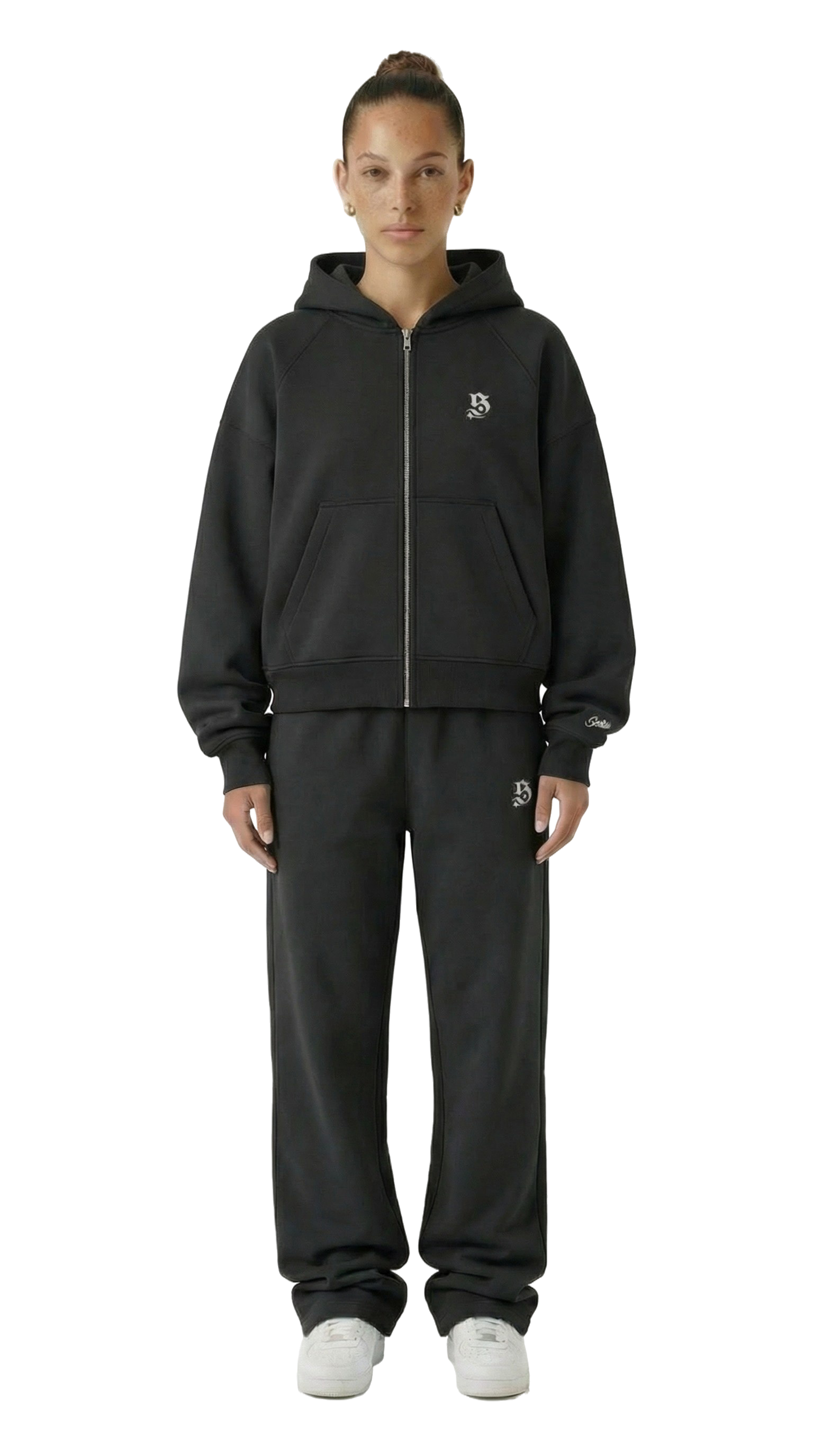 BASIC TRACKSUIT DARK GREY  (ZIPPER + JOGGER)