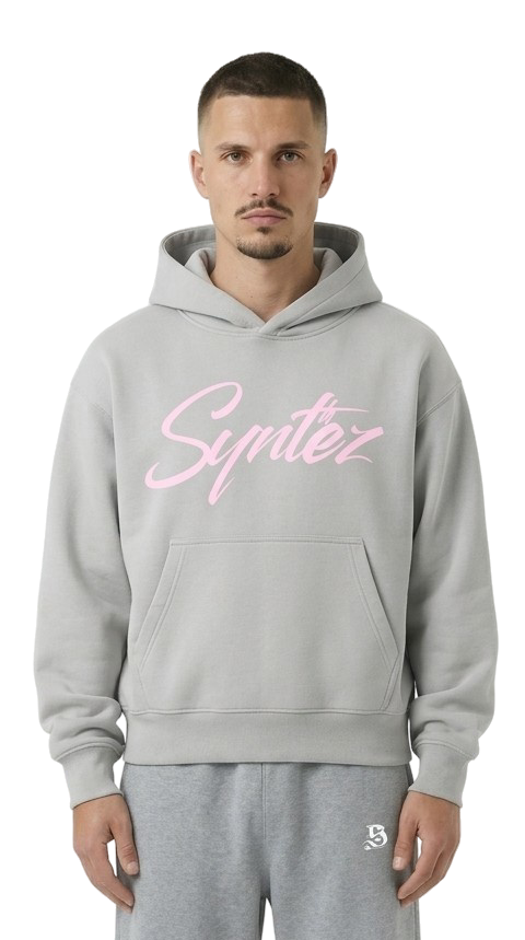 HOODIE SYNTHEZ LOGO GREY/PINK