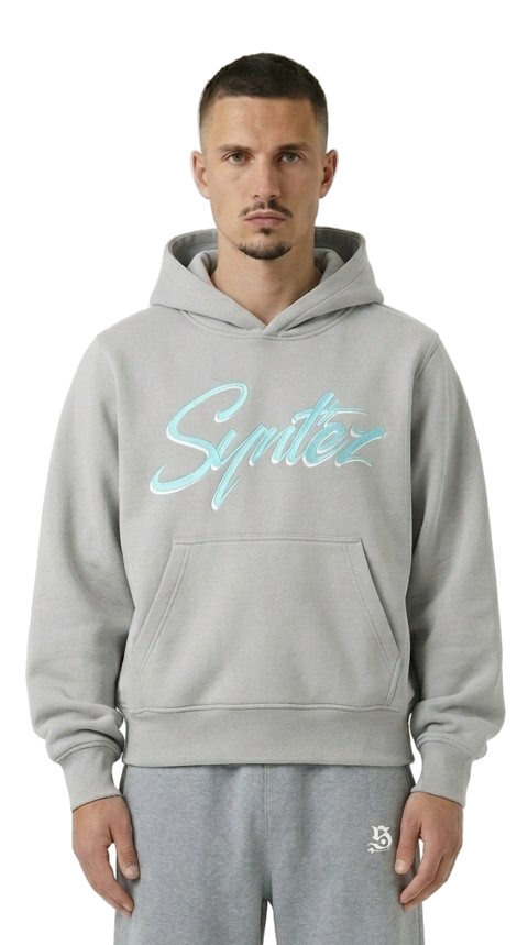 HOODIE SYNTHEZ LOGO GREY/TIFFANY