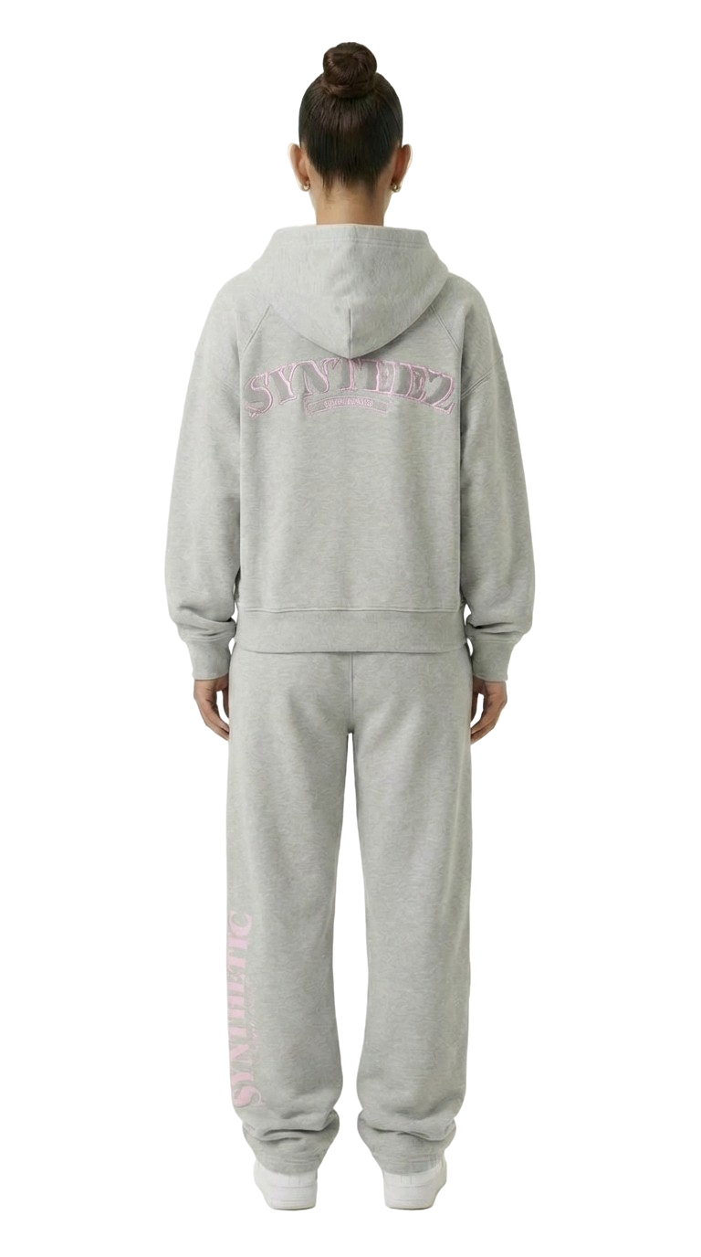 CHROME TRACKSUIT GREY/PINK BUNDLE (JOGGER + ZIPPER)