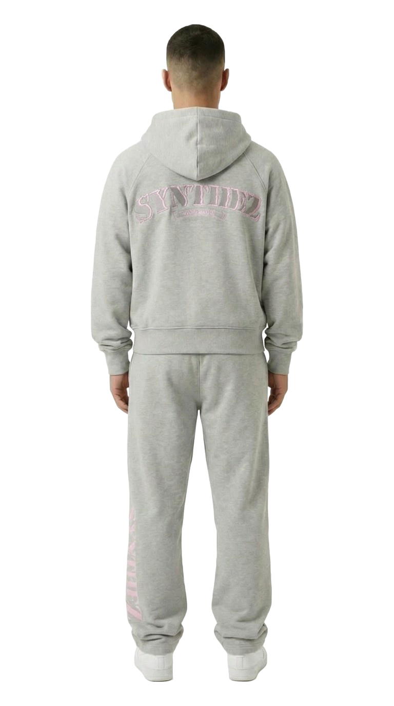CHROME TRACKSUIT GREY/PINK BUNDLE (JOGGER + ZIPPER)