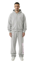 CHROME TRACKSUIT GREY/PINK BUNDLE (JOGGER + ZIPPER)