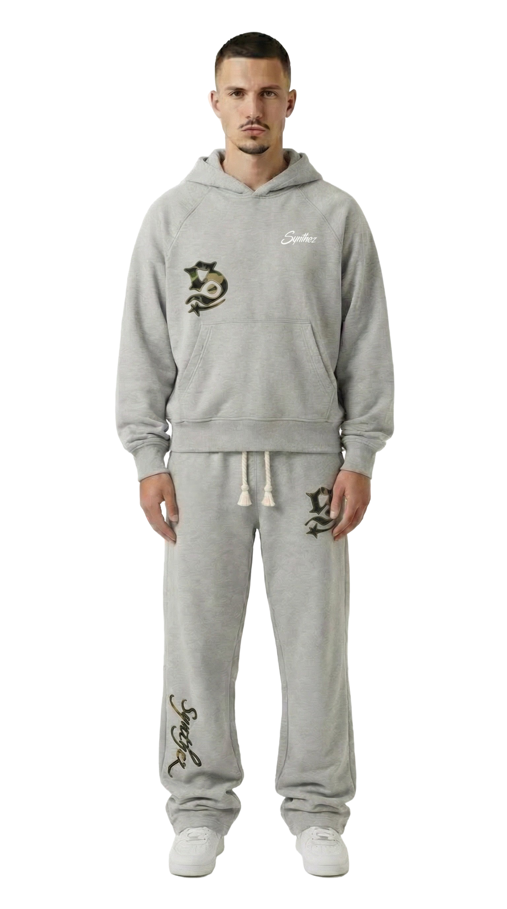 CAMOUFLAGE TRACKSUIT BUNDLE GREY (JOGGER + HOODIE)