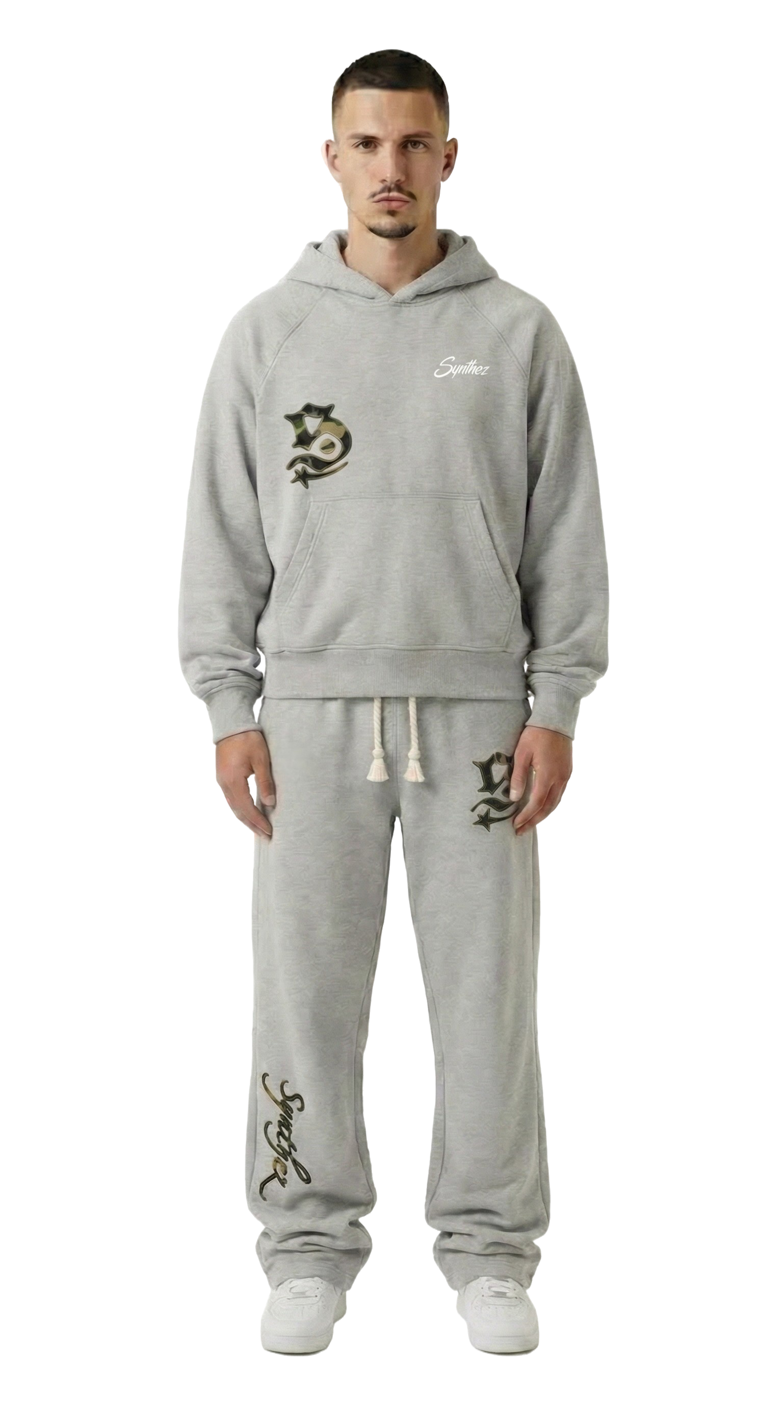 CAMOUFLAGE TRACKSUIT BUNDLE GREY (JOGGER + HOODIE)