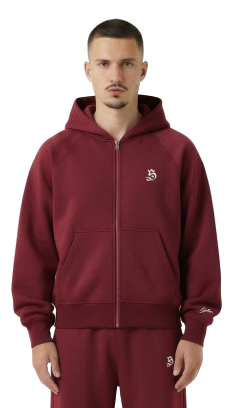 BASIC ZIPPER WINE RED