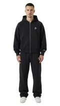 BASIC TRACKSUIT BLACK  (ZIPPER + JOGGER)