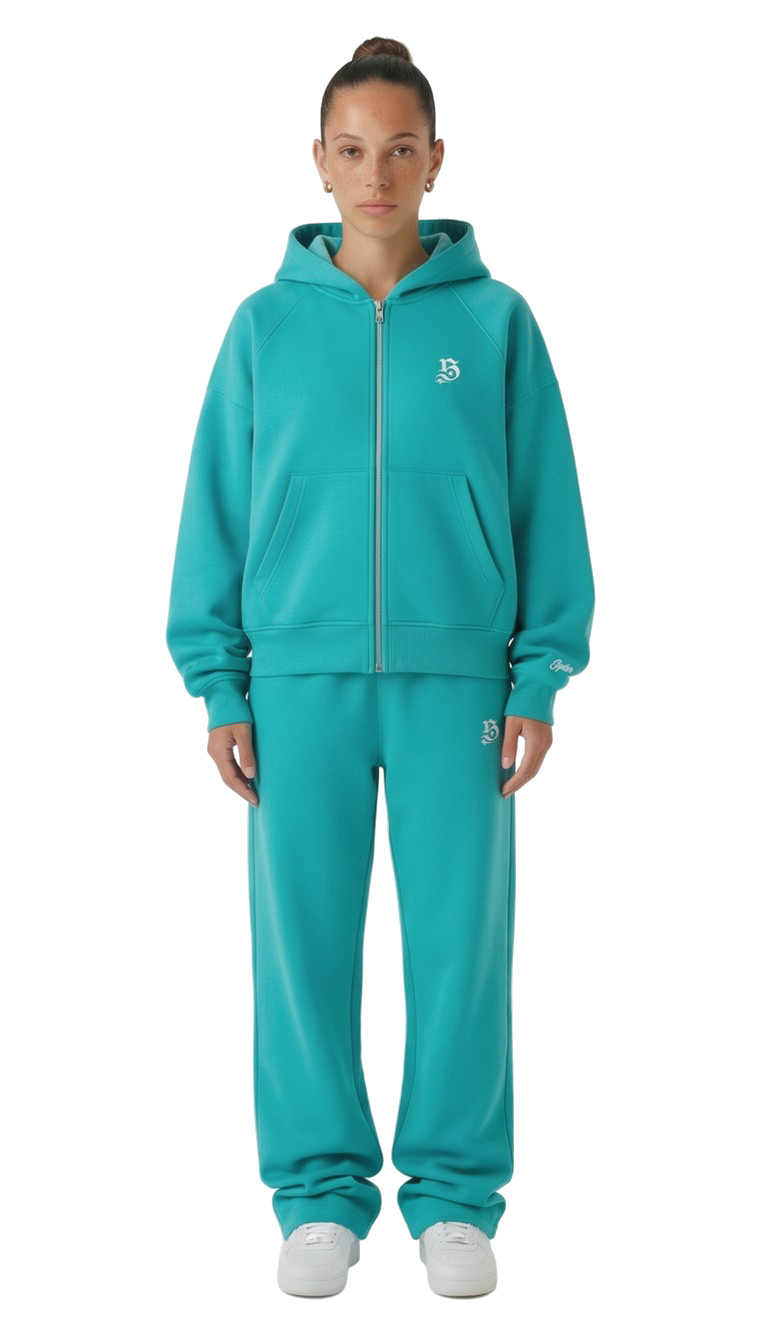 BASIC TRACKSUIT TIFFANY BLUE (ZIPPER + JOGGER)