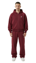 BASIC TRACKSUIT WINE RED  (ZIPPER + JOGGER)