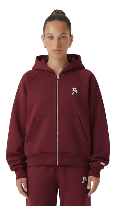 BASIC ZIPPER WINE RED