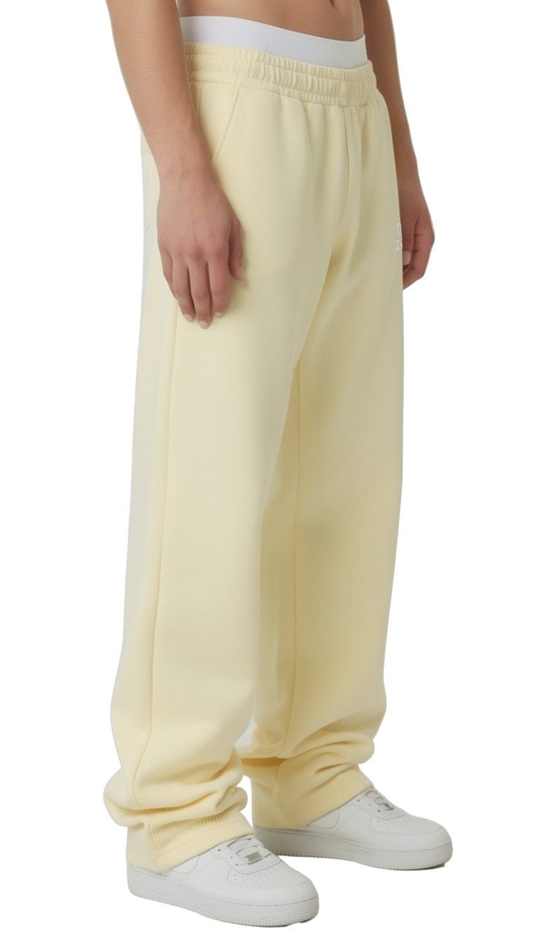 BASIC TRACKSUIT BEIGE/YELLOW (ZIPPER + JOGGER)