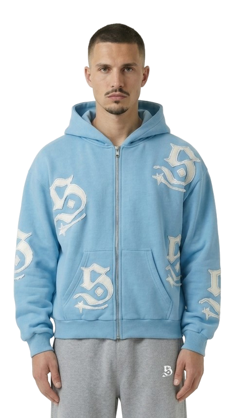 PATCH ZIPPER BLUE