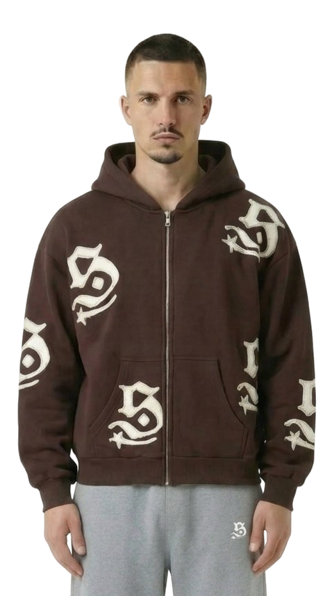 PATCH ZIPPER BROWN