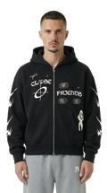 CLOSE FRIENDS RHINESTONES ZIPPER BLACK